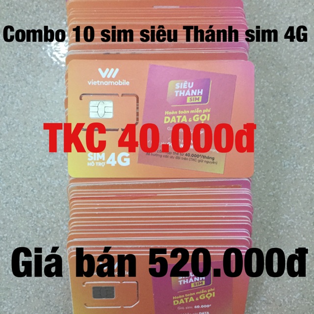 2 free ship 0đ Combo 10 sim siêu thánh sim 4G sim số đẹp giá rẻ