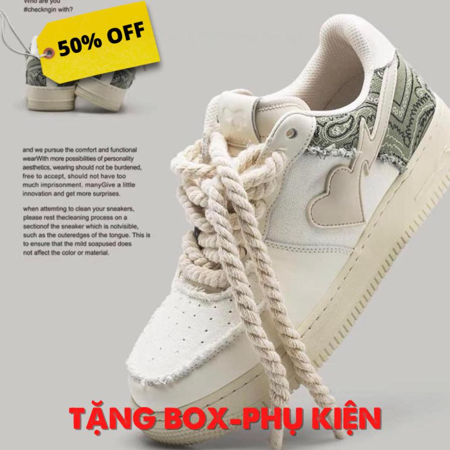 Giày Air Force 1 Dây Thừng, Giày AF1 Vải Bò nam nữ cao cấp Hothit 2023 Full Box - Sẵn HÀng