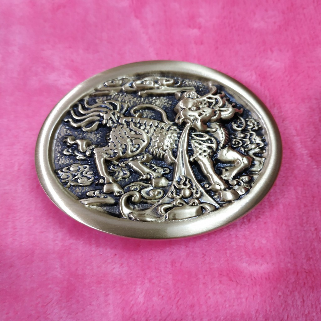 Mặt khóa thắt lưng Đồng Đúc hình Kì lân 7.5x5.5cm - MKCOPPER10