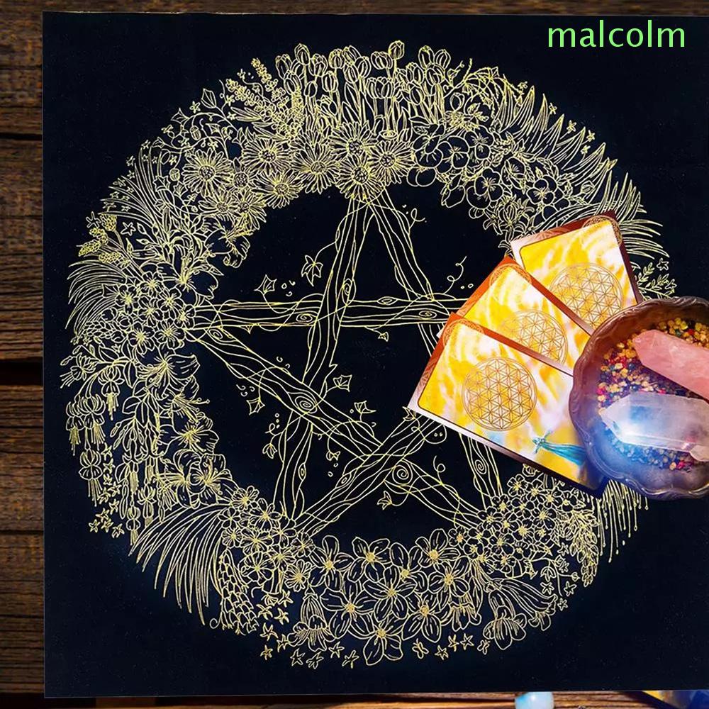 MALCOLM 60X60cm Altar Cloth Whisper Of Nature Flower Tarot Cards Mat Tarot Card Tablecloth Board Game Divination Astrology Velvet Tarot Cloth