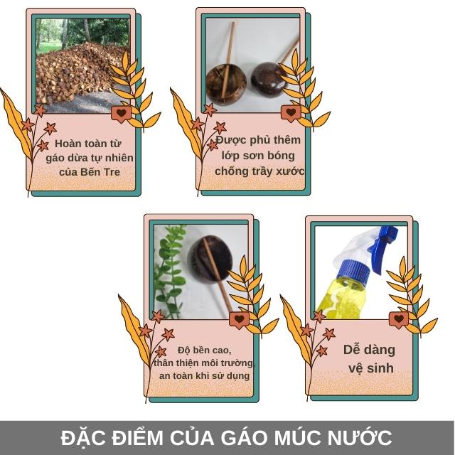 Gáo gỗ dừa Bến Tre dùng múc nước trang trí làm bánh tắm Phật  BENRI SHOP D-GAO