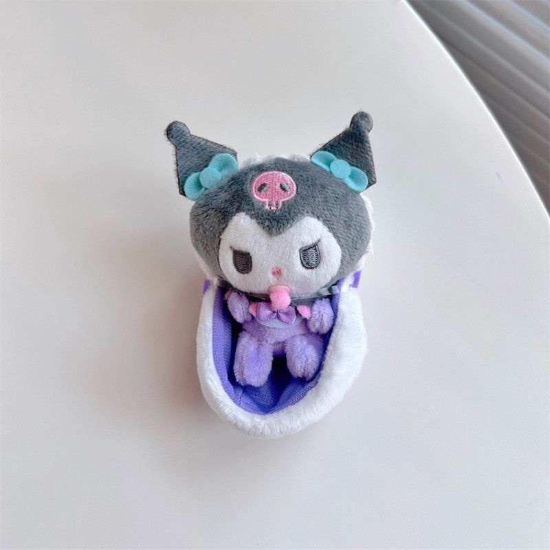 10cm Sanrio carton Kuromi Melody Cinnamoroll Nipple Baby Cradle Cute Plush Pendant girl gift
