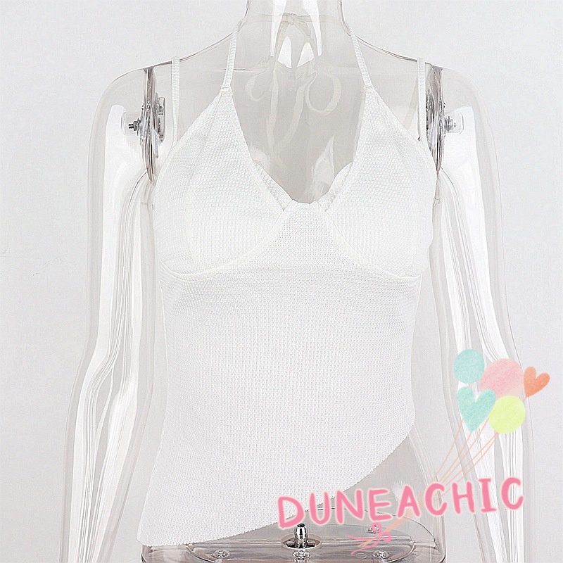DUNEA Áo Tank Top Màu Trơn Hở Lưng Phong Cách Đường Phố Gợi Cảm Cho Nữ