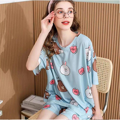 Set đùi mặc nhà ulzzang gấu Brownie DN119 (có ảnh thật)