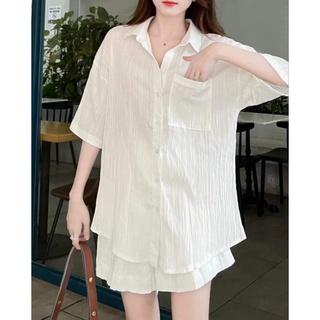 SET BỘ ÁO SƠ MI CỘT NƠ SAU+QUẦN LƯNG THUN