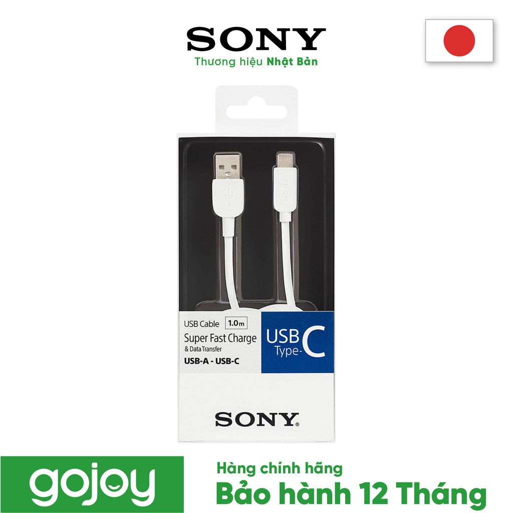 Cáp USB A to C 1m SONY CP-AC100/WC WW Màu Trắng chính hãng - Hàng phân phối chính hãng