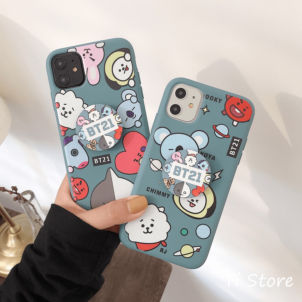 Ốp Lưng Họa Tiết BT21 Kèm POP | Từ 6 đến 11 Pro Max |