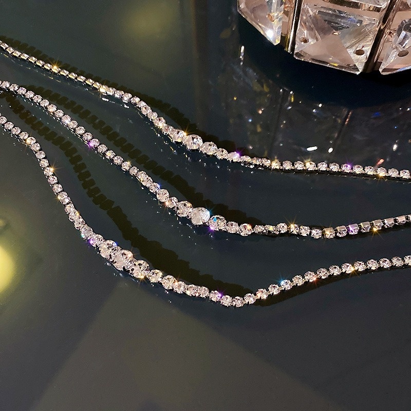 Hàng Mới Về Vòng Đeo Sát Dây Xích Nhiều Lớp Thiết Kế Đơn Giản Cá Tính Thời Trang Nhật Hàn Cho Nữ