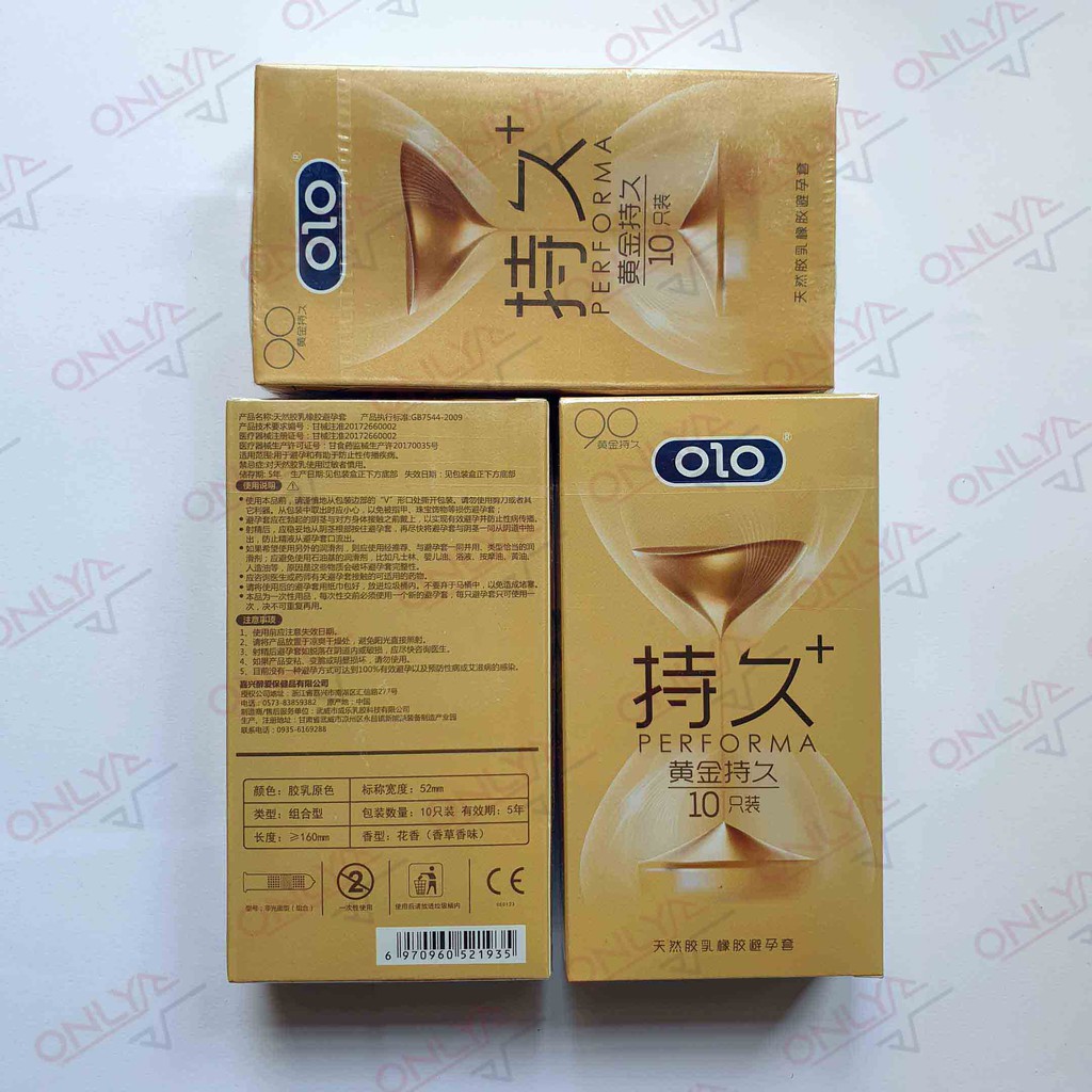 Bao cao su OLO PERFOMA kéo dài thời gian gân gai tăng khoái cảm bao cao su nhiều gel bôi trơn HA gốc nước Hộp 10 BCS