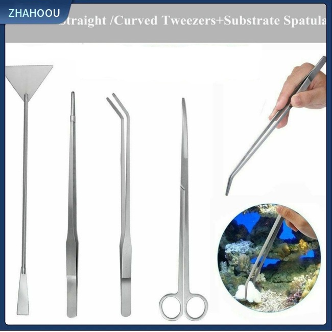 ☃Nhà☃ Bộ Dụng Cụ Kéo Cắt Tỉa Cây Thủy Sinh Bể Cá 4 Trong 1