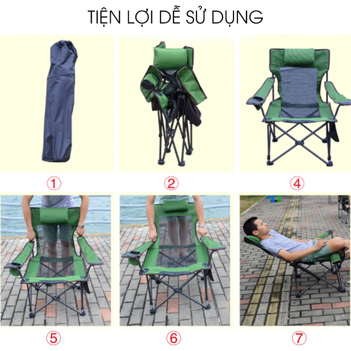 Ghế câu cá 𝐅𝐑𝐄𝐄𝐒𝐇𝐈𝐏 ghế xếp du lịch dã ngoại xếp gọn Ghế ngủ văn phòng  Ghế dã ngoại Ghế thư giãn Ghế ngủ ngoài trời