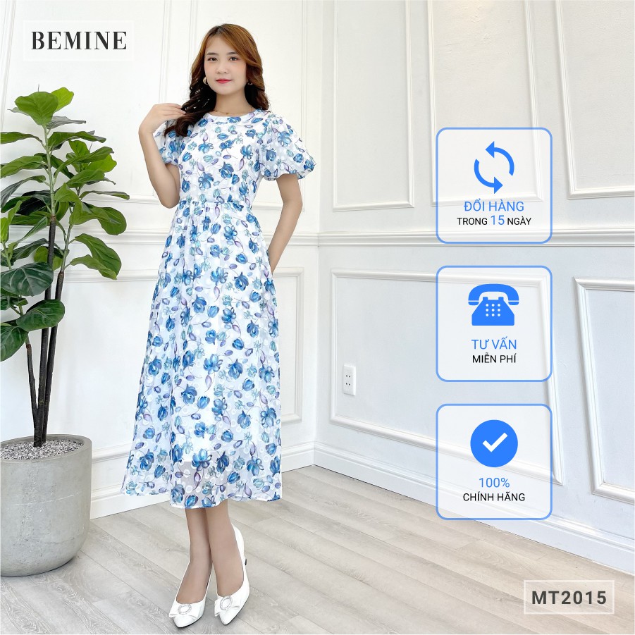 Đầm bông tay phồng dáng dài BEMINE MT2015TRANG