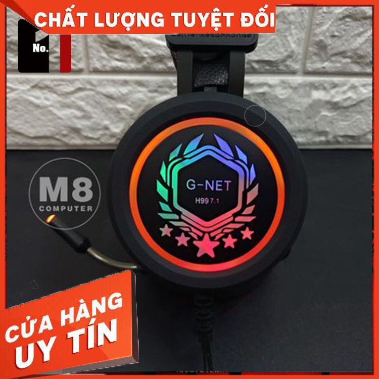 HÀNG CAO CẤP -  Tai Nghe Gaming LED Chụp Tai Headphone Có Dây GNet H99 - Tai Nghe Game Thủ Có Mic Máy Vi Tính Laptop Pc 