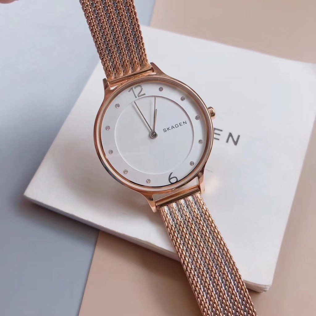 ĐỒNG HỒ NỮ SKAGEN ANITA SKW2749 DÂY MESH VÀNG HỒNG