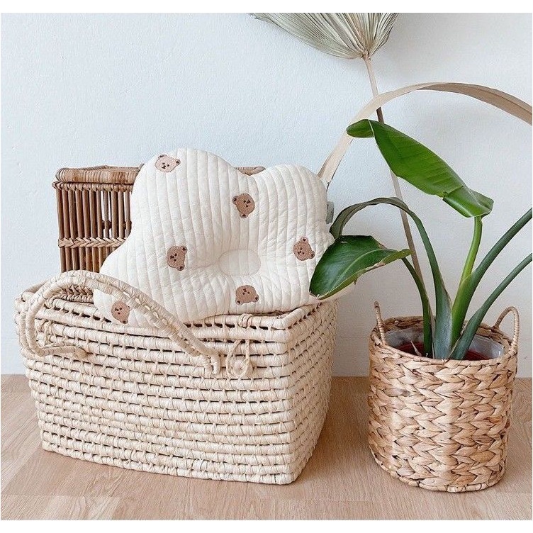 Gối Chống Bẹp Đầu Cho Bé Monona, Gối Lõm Xuất Hàn Thiết Kế Đám Mây Họa Tiết Thêu Xinh Xắn