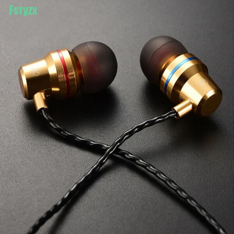 fstyzx Wired earbuds noise cancelling stereo earphones heavy bass sound sport headset