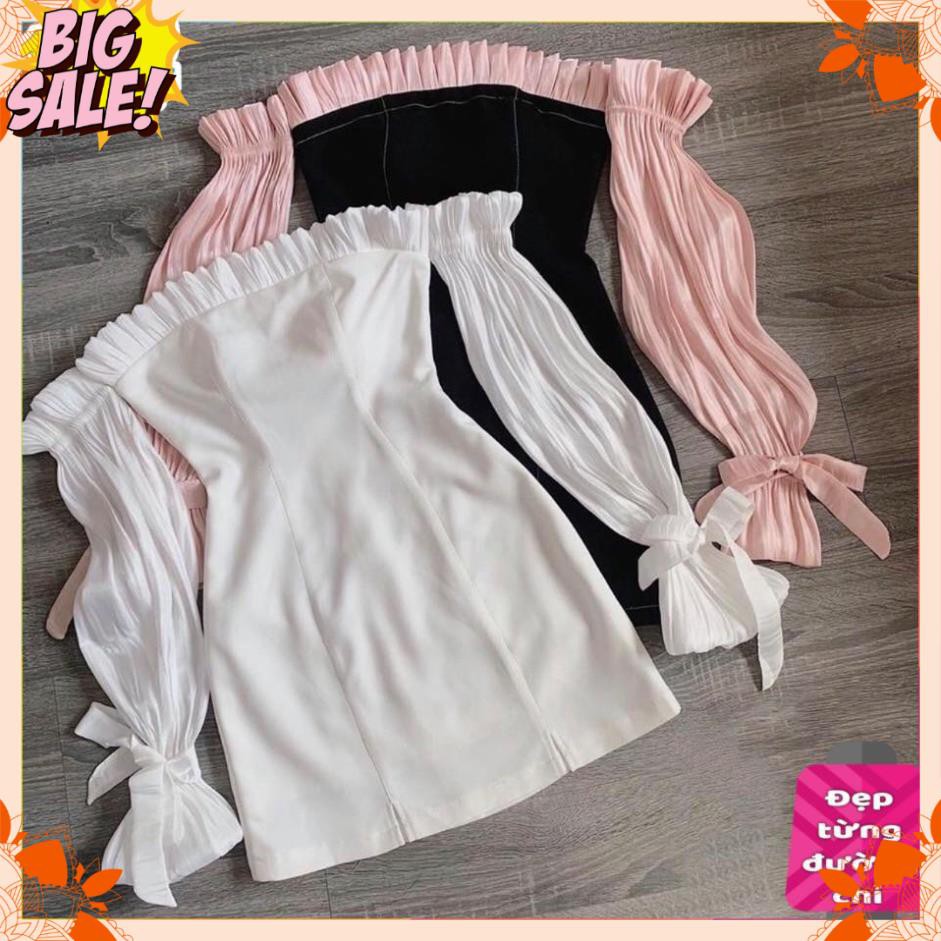 Đầm nữ trễ vai dự tiệc tay phối lưới bóng kính siêu hot | BigBuy360 - bigbuy360.vn