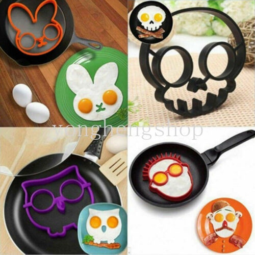 Khuôn Chiên Trứng / Làm Bánh Pancake Bằng Silicone Chống Dính Có Tay Cầm DIY