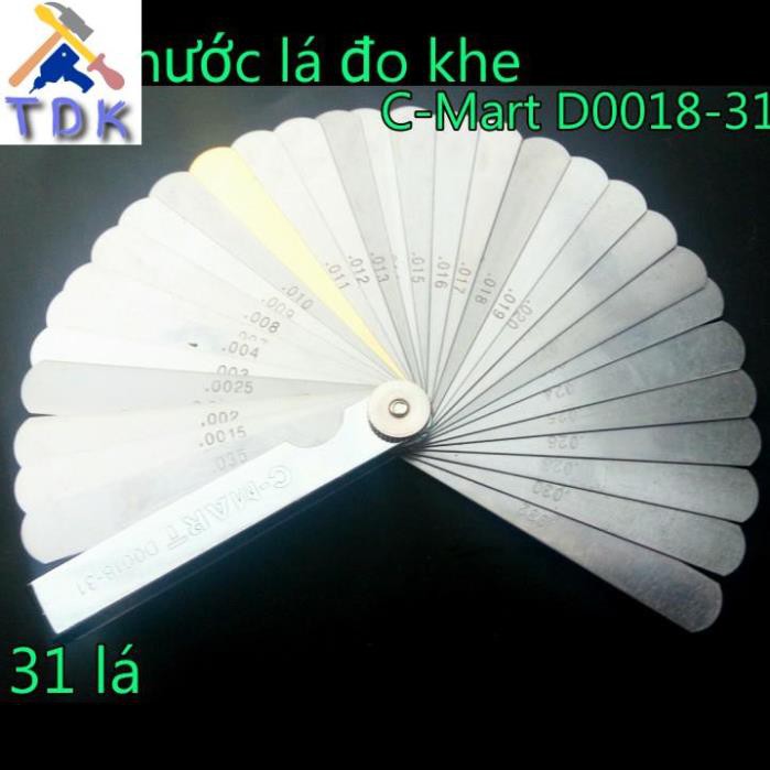 Thước lá đo khe C-Mart D0018-31 31 lá 0.04-0.88mm