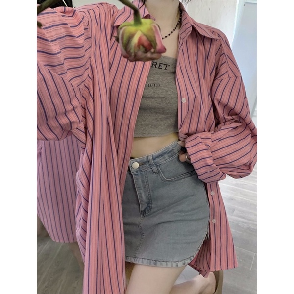 ÁO SƠ MI KẺ SỌC FORM RỘNG ULZZANG