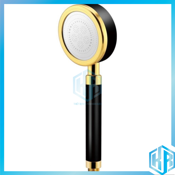 Tay sen, vòi sen siêu tắm tăng áp hợp kim nhôm màu đen vàng có hạt lọc kháng khuẩn - QM028