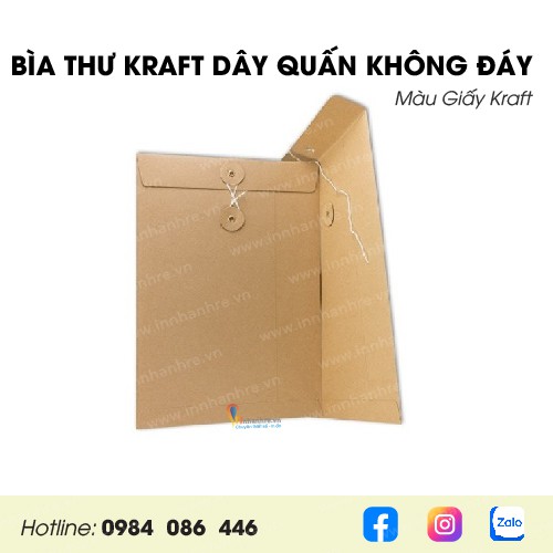 1 CÁI BAO THƯ KRAFT KHÔNG IN A4 ĐỰNG HỒ SƠ CÓ DÂY QUẤN (KHÔNG ĐÁY)