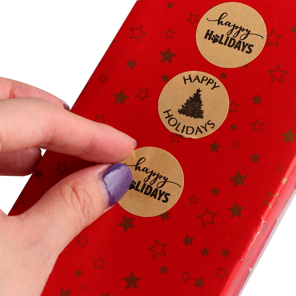 Bộ 500 nhãn dán hình cây thông trang trí quà tặng