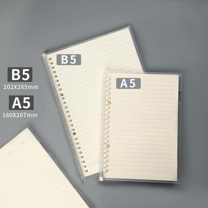 Bìa sổ còng binder KOGANO bìa còng 20 lỗ A5 kiêm túi đựng trong suốt SN-001382