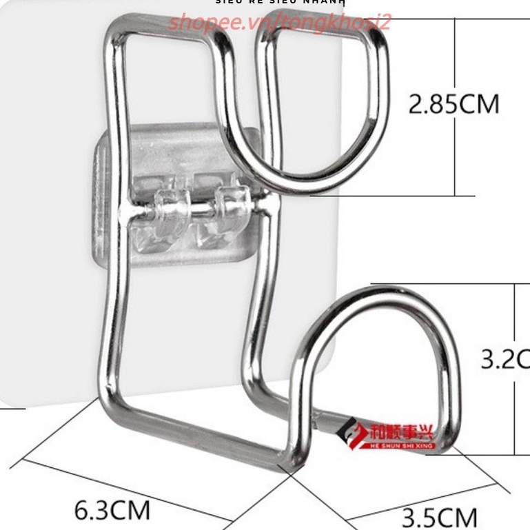(Bán Buôn Sỉ) Móc dán tường treo vật dụng, chậu thau rổ chịu lực tốt