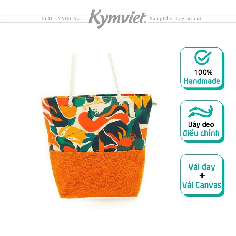 Túi Tote Vải Canvas Đay KYMVIET 100% Handmade, Thiết Kế Thời Trang, Đựng Đồ Đa Năng [TXTHBH-2102]