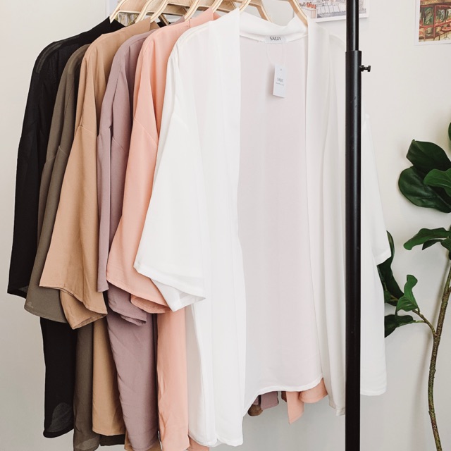 ÁO KHOÁC KIMONO MÀU TRƠN SIÊU XINH PHOM RỘNG DÀI VỪA freesize đến 80kg