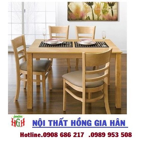 Bộ bàn ghế gỗ có đệm HGH514