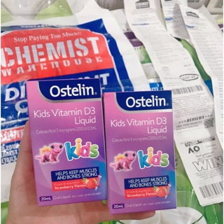  (Đủ bill - Tem Chemist)  Vitamin D3 Ostelin Liquid 20ml (date 2020)