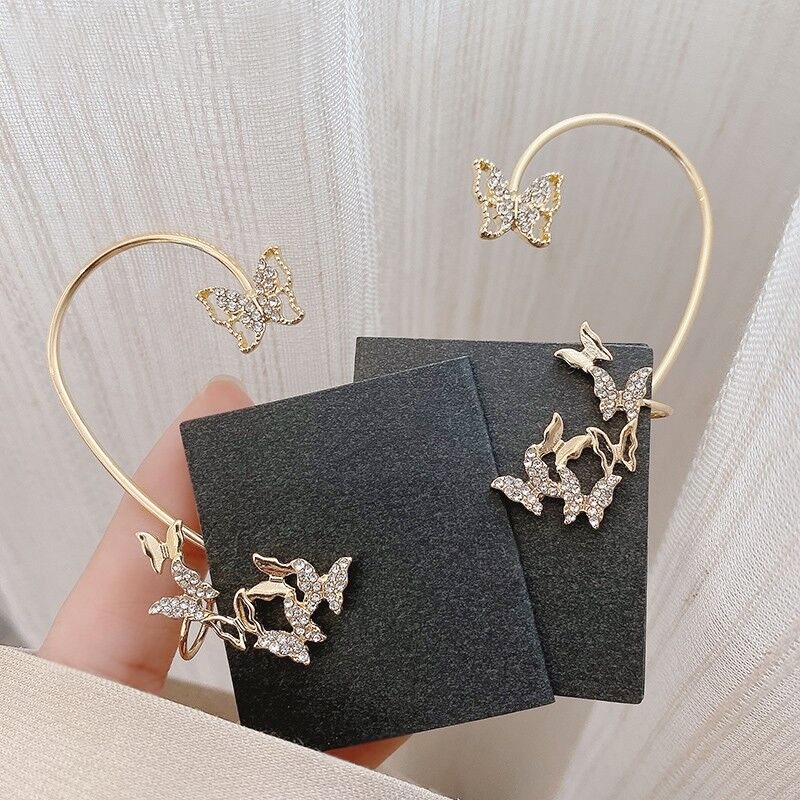 Bông tai hình bướm đính đá thời trang dành cho nữ