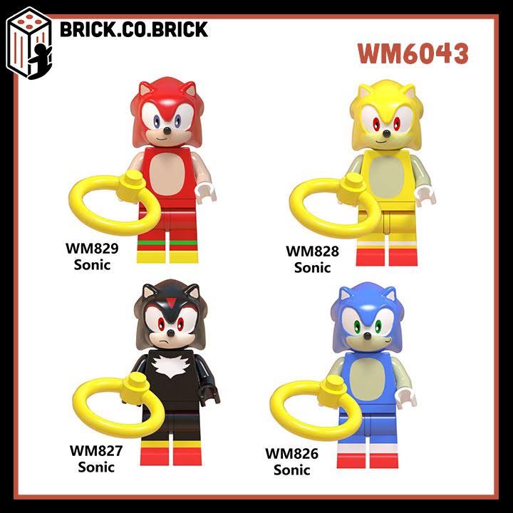 WM6043- Đồ chơi lắp ráp minifigures và lego nhân vật tuổi thơ Sonic đủ màu.