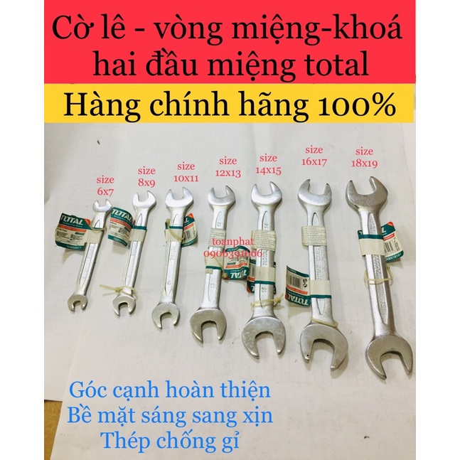 Cờ lê-vòng miệng- khoá 2 đầu miệng Total