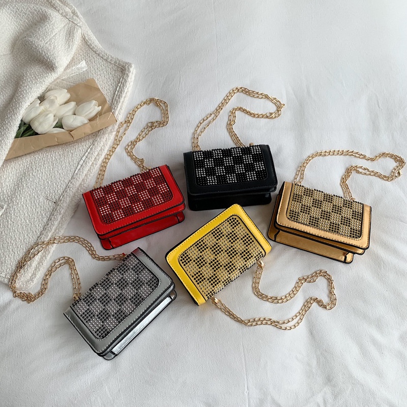 Túi Đeo JASMIN NOIR Chéo Họa Tiết Kẻ Ô Kim Cương Cho Nữ