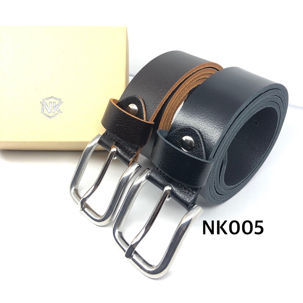 Thắt lưng NIKA da 1 lớp bản 37mm khoá đúc inox (NK005) tặng đầu đục | BigBuy360 - bigbuy360.vn