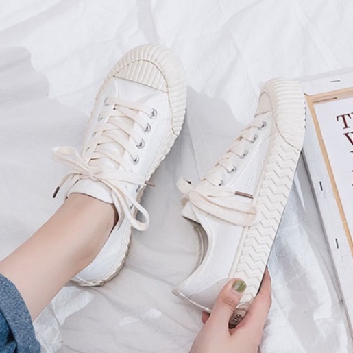 Giày Thể Thao Nữ Ulzzang Vintage, Giày Bata Dáng Basic Đế Gợn Sóng Độn 3cm 4 Màu Phong Cách Hàn Quốc - Iclassy_shoes