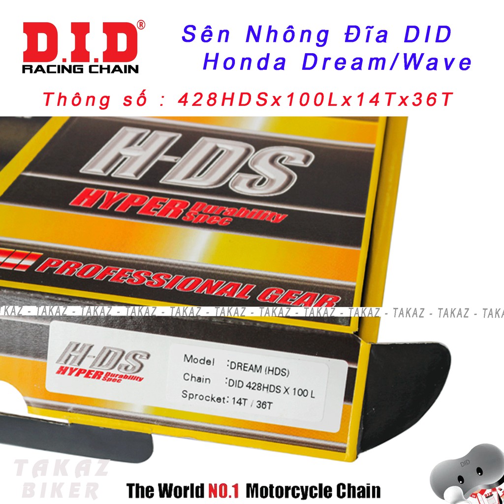 Sên nhông đĩa DID HDS Honda Dream HDS 10 ly Thái Lan B1 mã sp
