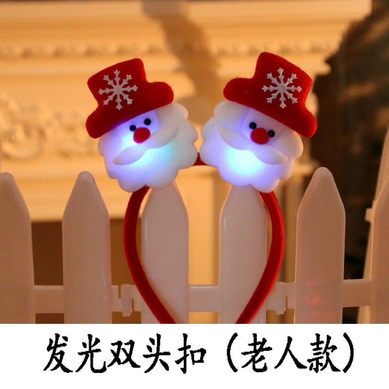 Băng Đô Cài Tóc Hình Ông Già Noel / Người Tuyết / Gấu Tuần Lộc Có Đèn LED Phát Sáng Dành Cho Trẻ Em Dịp Giáng Sinh Năm Mới