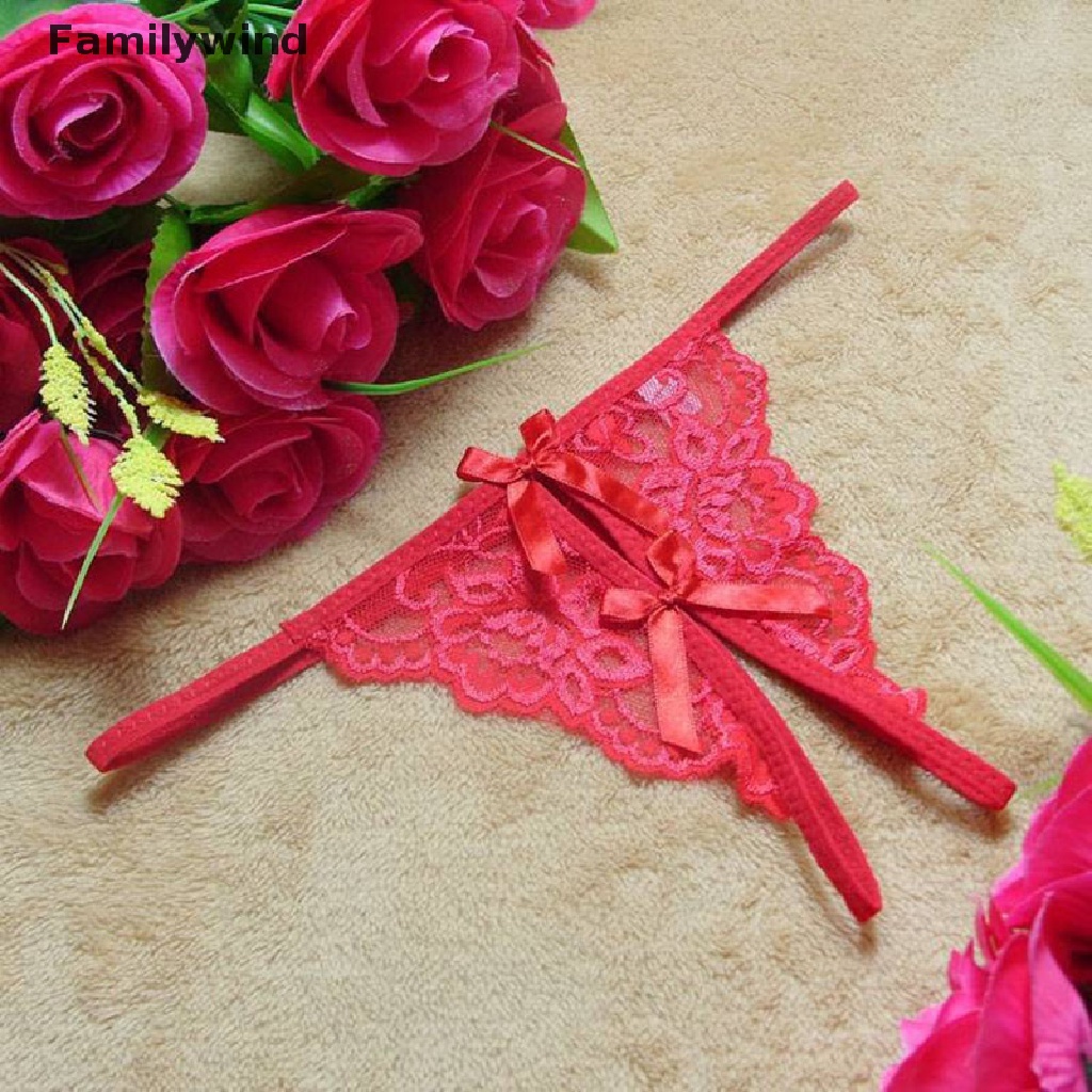 Quần lót ren lọt khe đính nơ thiết kế gợi cảm nhiều màu sắc cho nữ