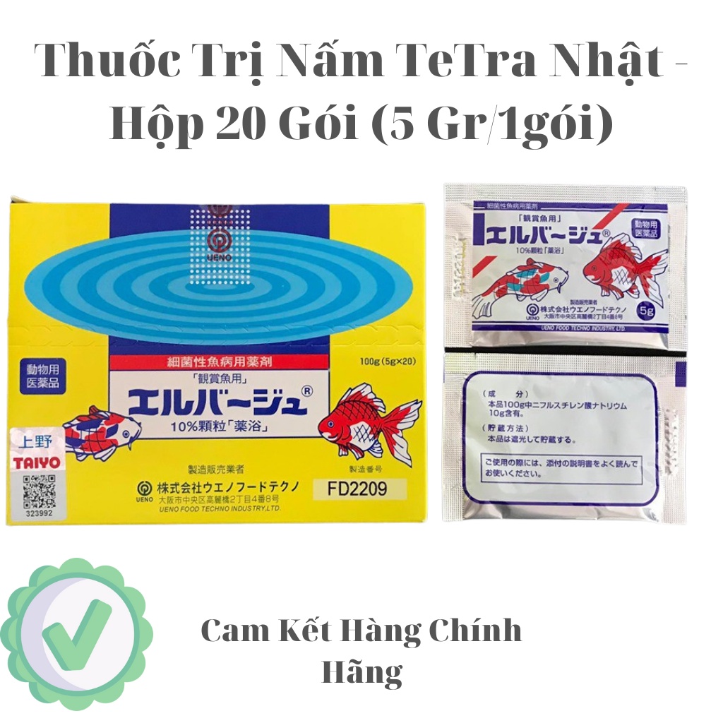 1 Hộp -20 Gói(Bột Vàng Nhật (5gr) TeTra - Phòng Và Diệt Nấm Cho Cá Cảnh (Tetra)