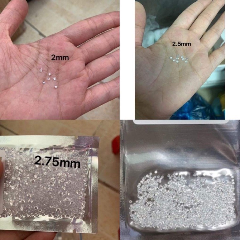 Đá chân nhọn đính răng 1 viên
