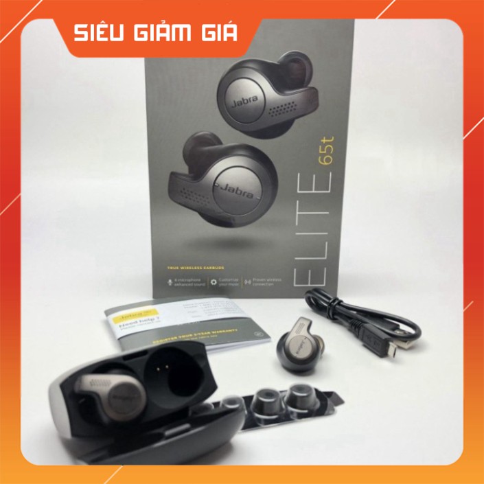 GIẢM TỚI BẾN Tai Nghe Bluetooth Jabra Elite 65t Titanium Black True Wireless Earbuds GIẢM TỚI BẾN