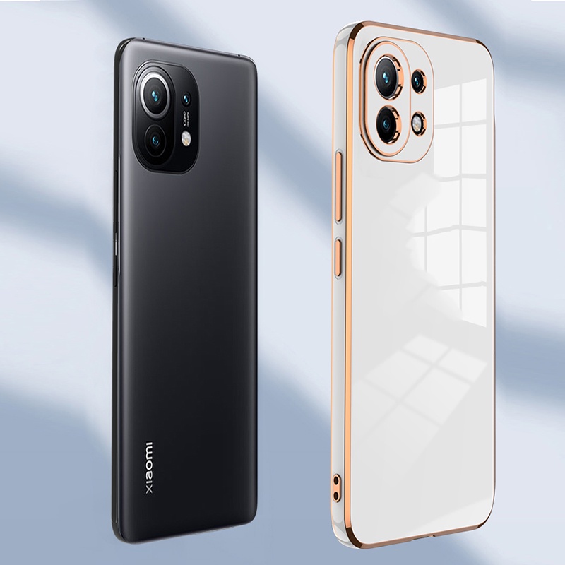 Ốp Điện Thoại Silicon Viền Vuông Mạ Màu Cho Xiaomi Mi 11 Ultra Mi 11 Lite 5g ne 12 12x mi12 10 10t pro