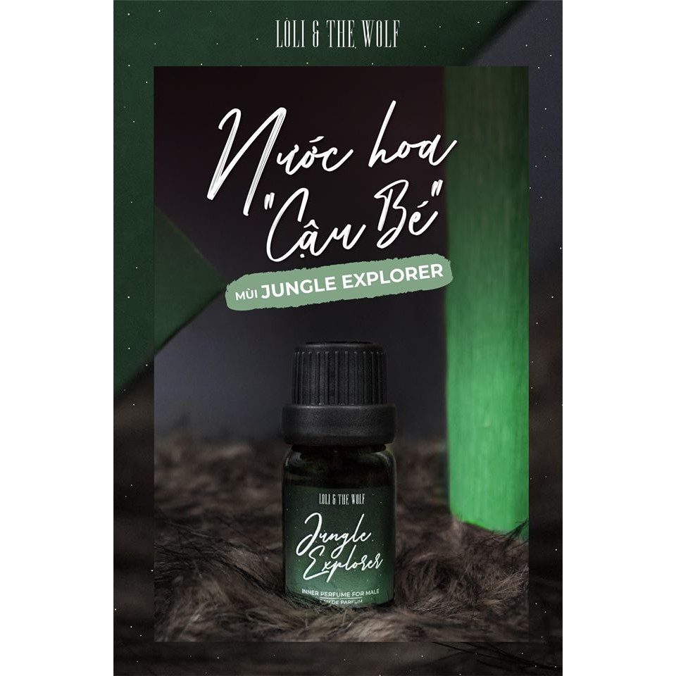 Nước hoa vùng kín dành cho nam Jungle Explorer chai 10ml - LOLI & THE WOLF Chính Hãng