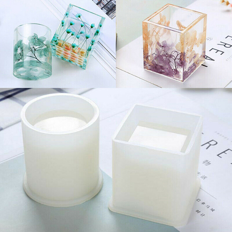 Khuôn silicon tạo hình nhựa resin epoxy làm ống cắm bút hình tròn vuông dayday