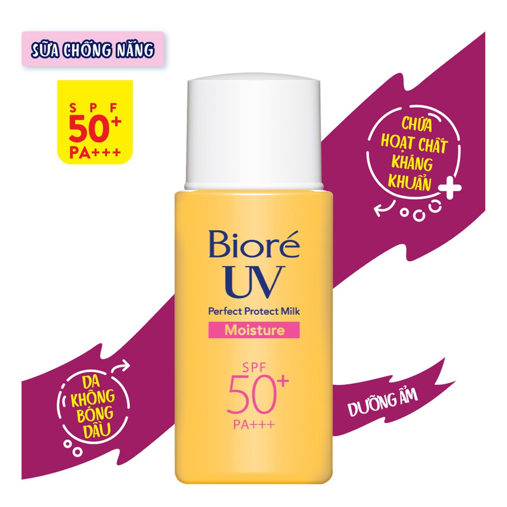 Chống Nắng Bioré Bảo Vệ Hoàn Hảo - Dưỡng Ẩm 25ml UV Perfect Protect Milk MOISTURE SPF50/PA+++