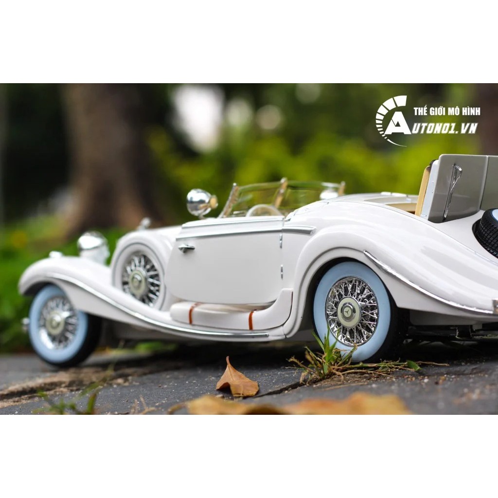 MÔ HÌNH XE MERCEDES BENZ 500K TYP SPECIAL ROADSTER 1936 WHITE 1:18 MAISTO 5781